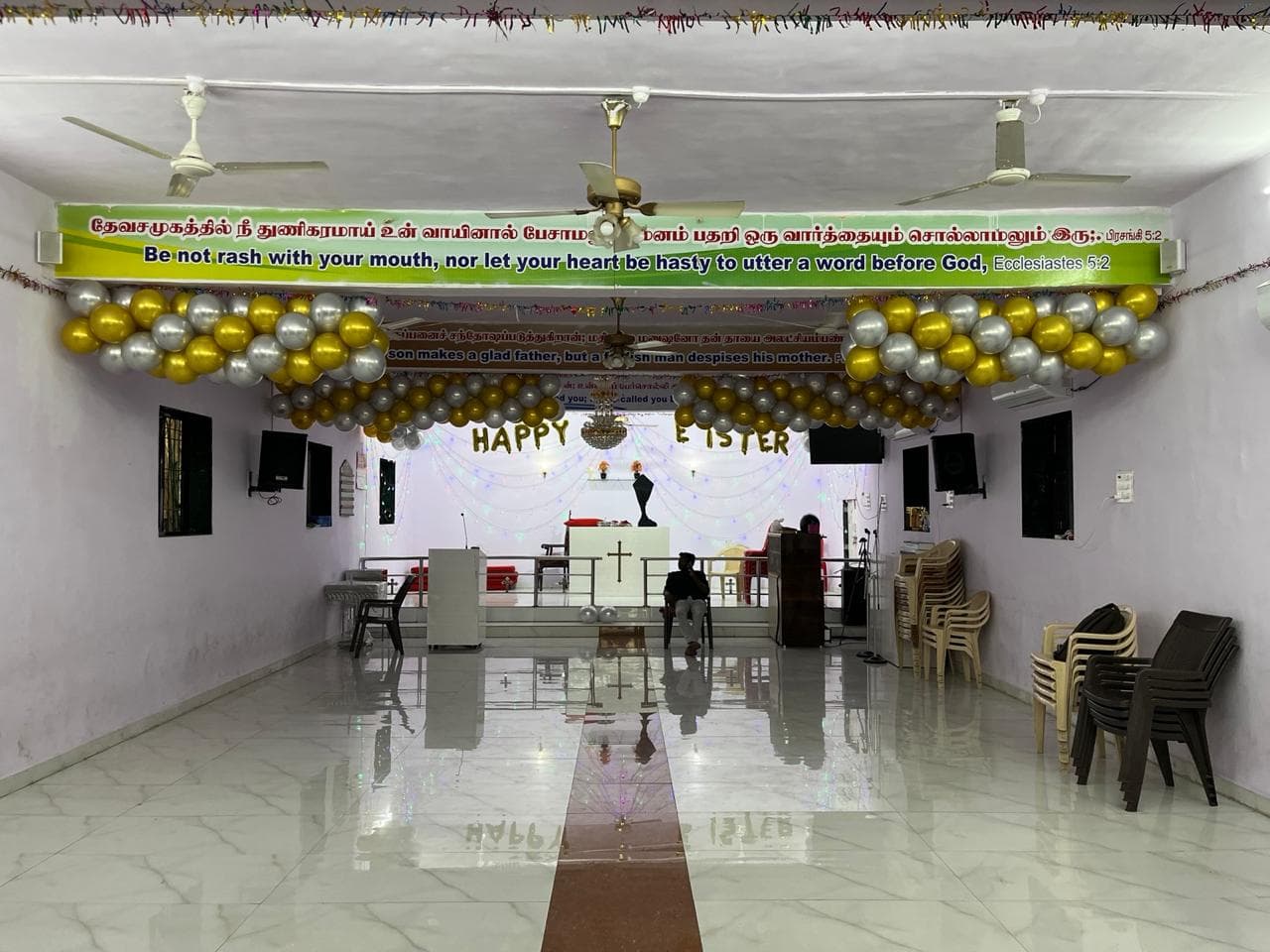 Church community celebration inside All Saints’ Tamil Church